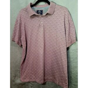 MBX Premium Goods PINK POLO SHIRT WITH PALM TREES Beach Vacation XL SKU51